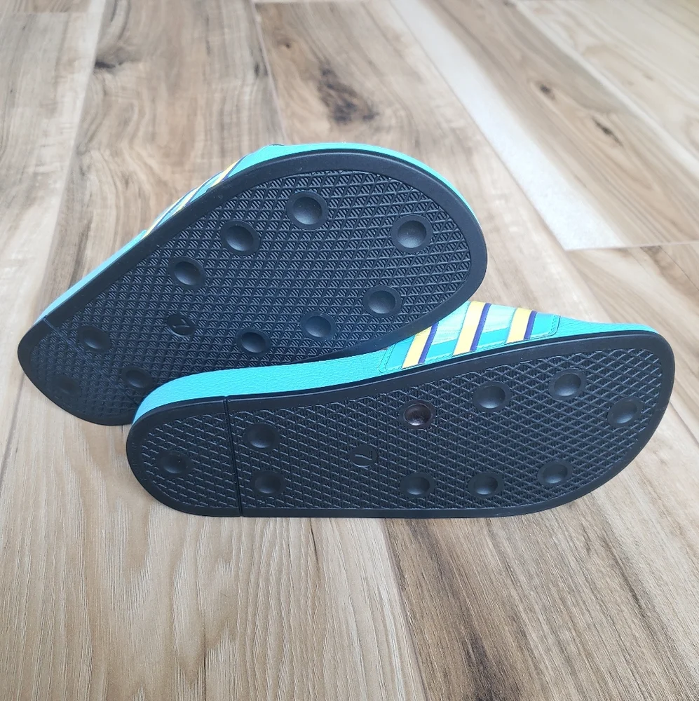 Adidas Adilette Premium ZX 8000 Blue Yellow Slides Sandals Size Men's 7